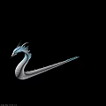 Mythical Reptile 3D Model With White Blue Scales Horns Fins And Long Body