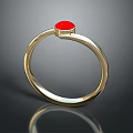 Elegant Gold Ring Design With Red Gemstone And Smooth Band