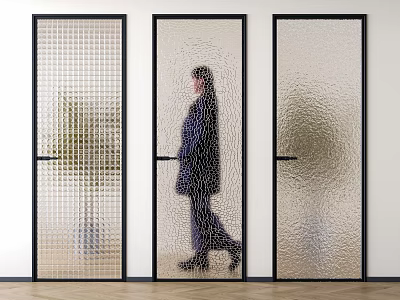 Modern swing door glass single door 3d model