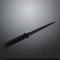 Sharp Tactical Dagger With Long Blade Brown Wooden Handle And Classic Design On Dark Background
