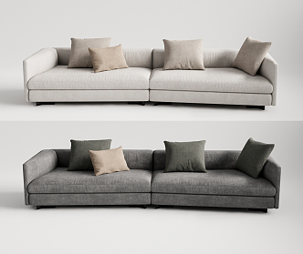 Modern double sofa multiplayer sofa 3d model