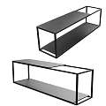 Modern Minimalist Side Table With Black Metal Frame Open Design And Shelves