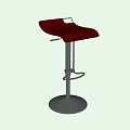 Modern Dark Brown Leather Bar Stool With Chrome Metal Base And Sleek Design