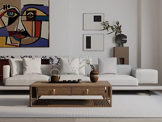 Modern three-seat sofa 3d model