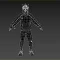 Man Wearing Yellow Horned Hoodie With Black Accents Black Pants And Yellow Shoes