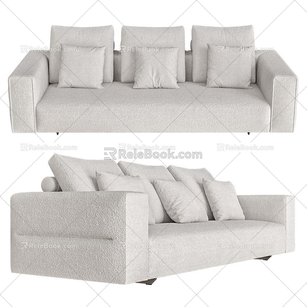 Blok Modern Grey Sofa 18 3d model