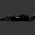 Black Formula Race Car With Sleek Aerodynamic Body And Yellow Tires
