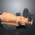 Tactical Weapon Optical Sight With Tan Body Black Components And Adjustment Knobs