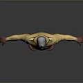 3D Character Model In Yellow Military Uniform With Blue Helmet Green Pants And Brown Boots