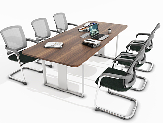 Modern Conference Table and Chair Desk 3d model