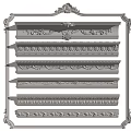 Decorative Plaster Moldings Featuring Various Ornate Designs for Interior Decoration 3d model
