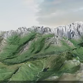 Natural Style Artificial Mountain Stones Garden Landscape With Green Vegetation And Water Flow