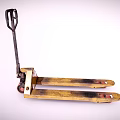 Heavy Duty Yellow Manual Pallet Jack With Black Handle And Red Wheels