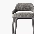 Modern Fabric Upholstered Bar Stools With Backrest And Black Metal Legs