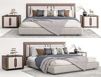 New Chinese Poliform Double Bed 3d model