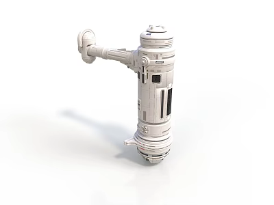 Aerospace Satellite Mechanical Arm Component In White Metallic Design For Cosmic Missions 3d model