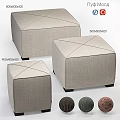 Square Linen Ottoman with Stitching Detail Various Sizes 400x400x420 and 500x500x420 Multiple Color Options