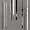 Modern Hanging Chandeliers With Sleek Metallic And White Cylindrical Design For Interior Lighting