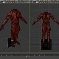 Futuristic Sci Fi Battle Suit With Full Body Armor And Two Display Views 3d model