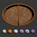 Decorative Wicker Basket With Colorful Easter Eggs For Festive Home Decoration