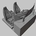 Racing simulation game machine 3d model