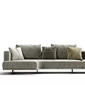 Modern Gray Sectional Sofa With Plush Cushions And Metal Legs Design
