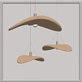Three Modern Curved Bronze Pendant Lights With Metallic Finish For Interior Decor
