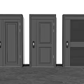 Modern Hinged Doors With Various Panel Designs For Home Interior Decoration 3d model