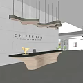 Modern lobby front desk 3d model