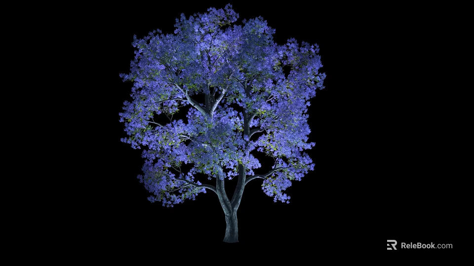 Stunning Arbor Displaying Purple Blossoms Lush Foliage And Graceful Branches 3d model 
