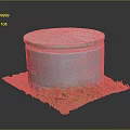 Gray Cylindrical Concrete Structure With Round Lid Surrounded By Green Grass And Dirt