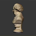 Elegant Classical Marble Bust Sculpture With Pedestal On Dark Background