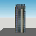 Tall Modern Office Building With Glass Curtain Walls And Decorative Exterior Design