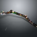 Architectural Decorative Metal Element With Colorful Iridescent Texture And Curved Design