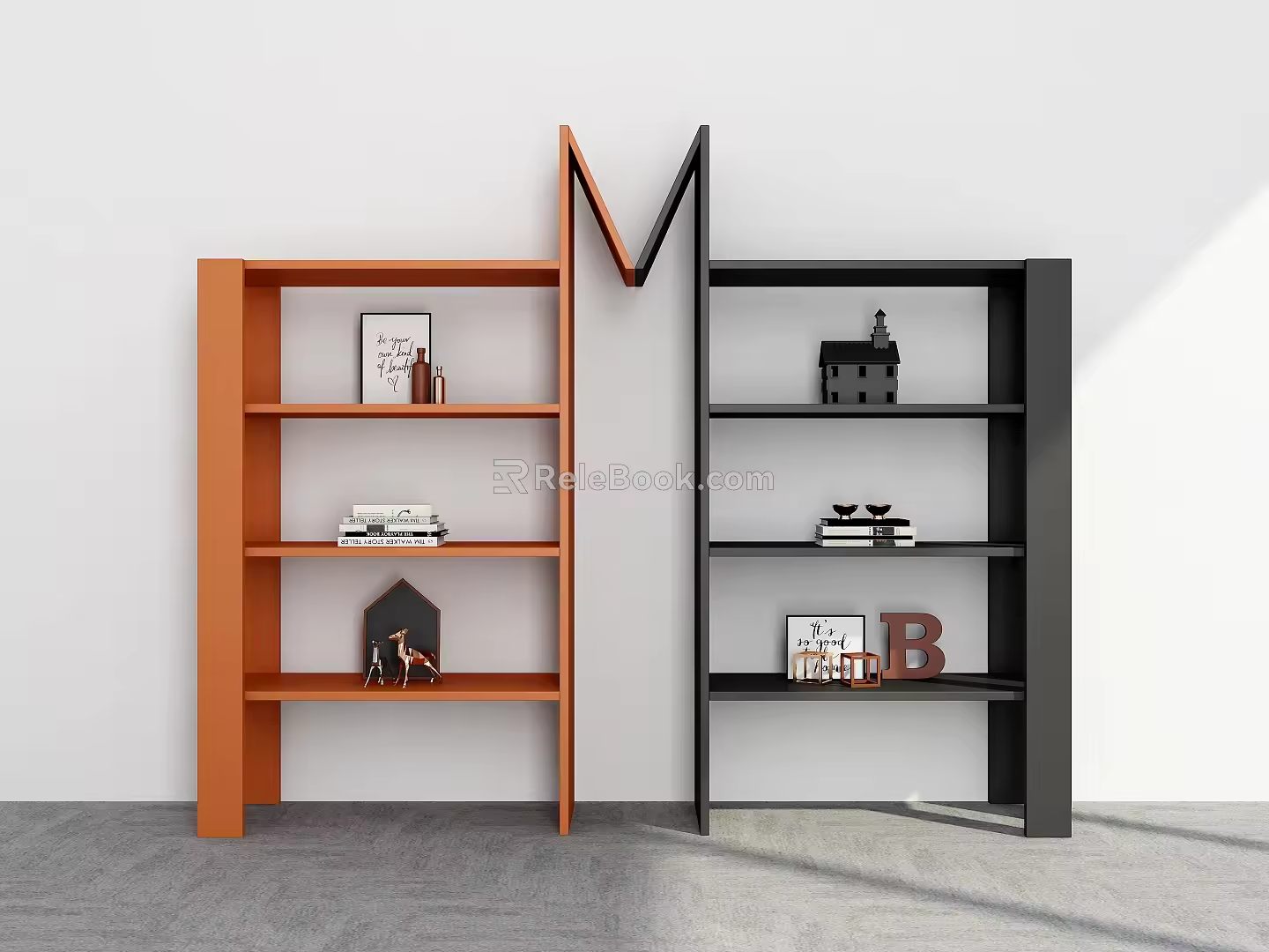 Bookshelf Combination Bookshelf Ornaments Bookshelf Decorative Storage Rack Decorative Rack Bookshelf Shelf 3d model