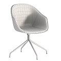 Modern Beige Table and Chair Set With White Trim Swivel Silver Metal Five-Star Base