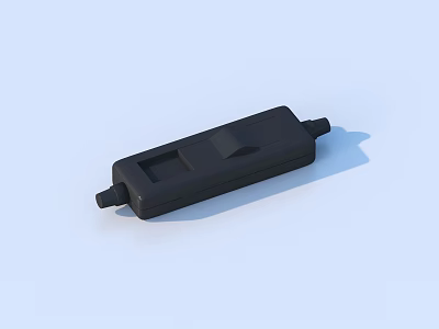 Black Rectangular Daily Use Item With Groove And End Connectors For Home 3d model