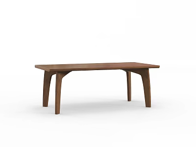 Simple Wooden Dining Table With Clean Lines And Natural Finish Design 3d model