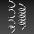 Children's Play Area Featuring Spiral Metal Slides For Kids Fun And Entertainment