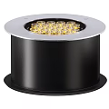 Modern Cylindrical Black Wall Light With Multiple LED Bulbs And Silver Edge Design 3d model