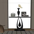 Light Luxury End View Table Case 3d model