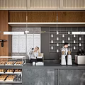 Warm Café Interior With Wooden Slat Walls Green Plants And Comfortable Seating