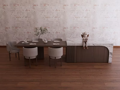 Modern Island TAICHA Island Dining Table and Chair 3d model