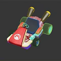 Electric Toy Car with Red White Blue Mario M Logo Design
