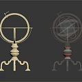 Other Decorative Objects Featuring Gold Armillary Sphere And Brown Stacked Ornament