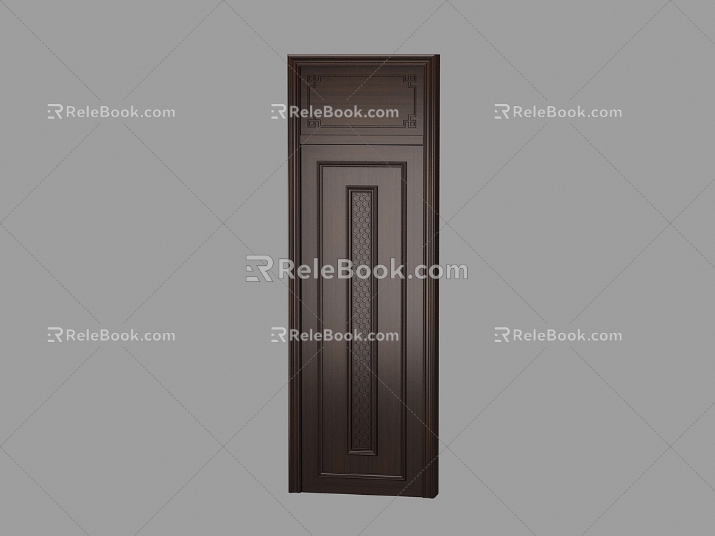 New Chinese Style Door Wooden Door 3d model