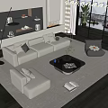 Modern sofa coffee table combination 3d model