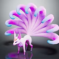 Modern game character nine-tailed fox cartoon nine-tailed fox 3d model