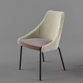 Modern Leisure Chairs With Beige Upholstery Brown Seat Trim And Metal Bases