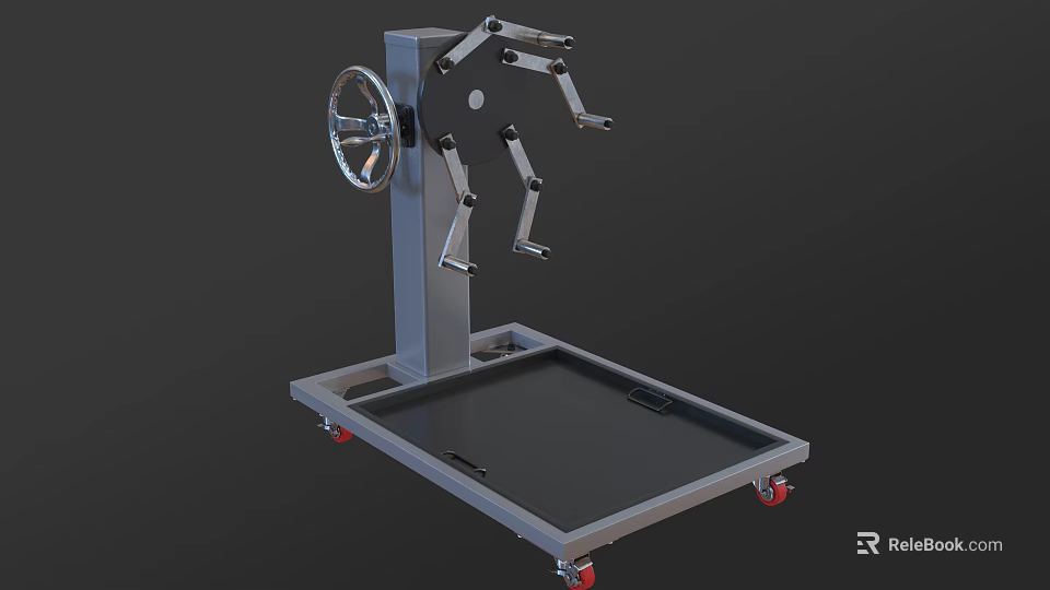 Industrial Equipment With Mobile Base Wheels Vertical Column And Mechanical Arms 3d model 